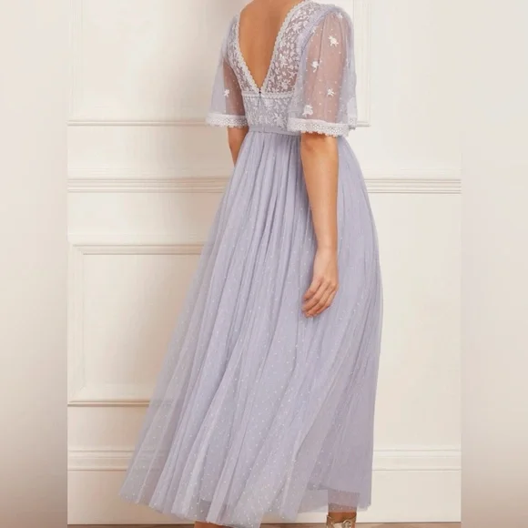 Needle & Thread Dress Pale Blue Bouquet Bodice Ankle Gown Tulle Plus Size US14 - Picture 4 of 6